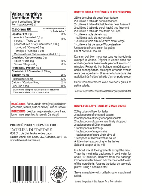 Cubes de bœuf pour tartare 130 g – Image 3