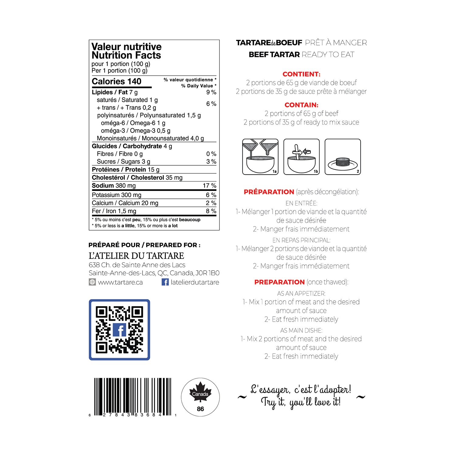 Combo Boeuf Sauce 200 g Arrière